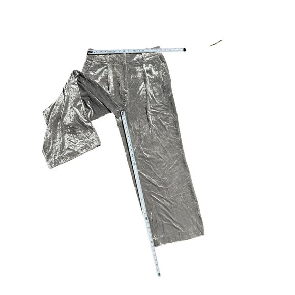 NEW LOFT Size 8 Metallic Velvet High Rise Wide Leg The Peyton Trousers Womens - Picture 6 of 12